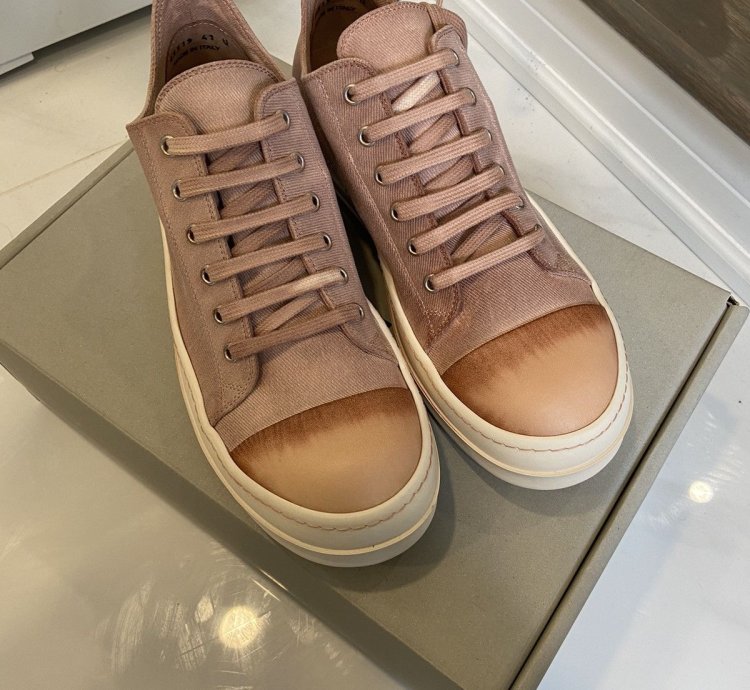 NEW WITH TOTE RICK OWENS UNIQUE FADED PINK LOW RAMONES
