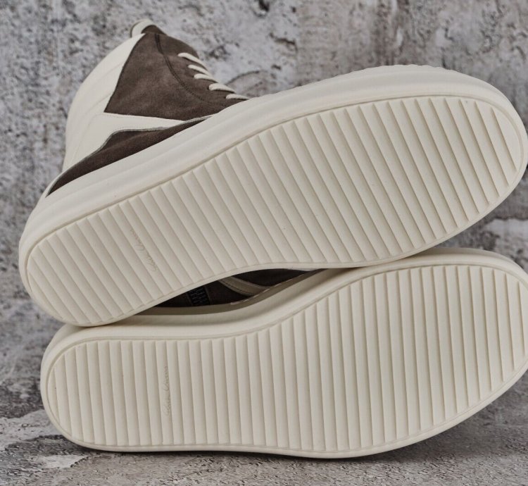 NIB RICK OWENS GEOBASKET HI TOP LEATHER SNEAKERS 41 1190