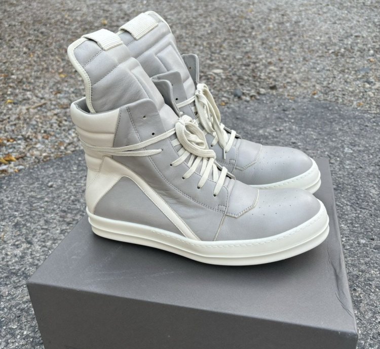 NWT Rick Owens Lido Geobasket Grey - 43 5