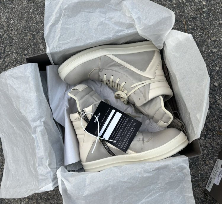 NWT Rick Owens Lido Geobasket Grey - 43 5