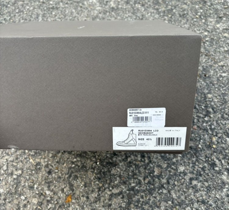 NWT Rick Owens Lido Geobasket Grey - 43 5