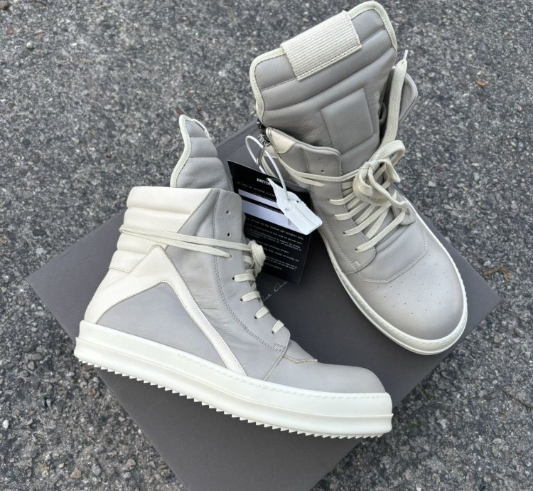 NWT Rick Owens Lido Geobasket Grey - 43 5
