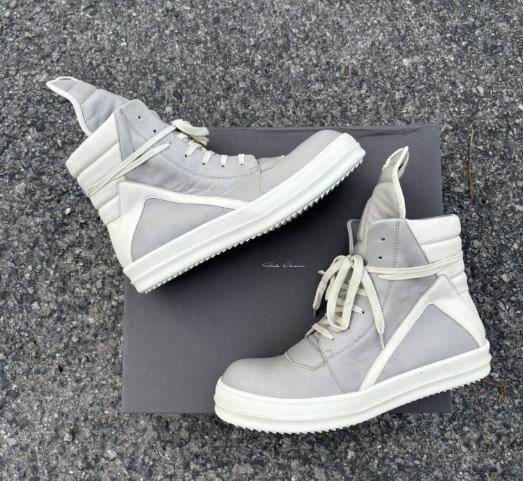 NWT Rick Owens Lido Geobasket Grey - 43 5