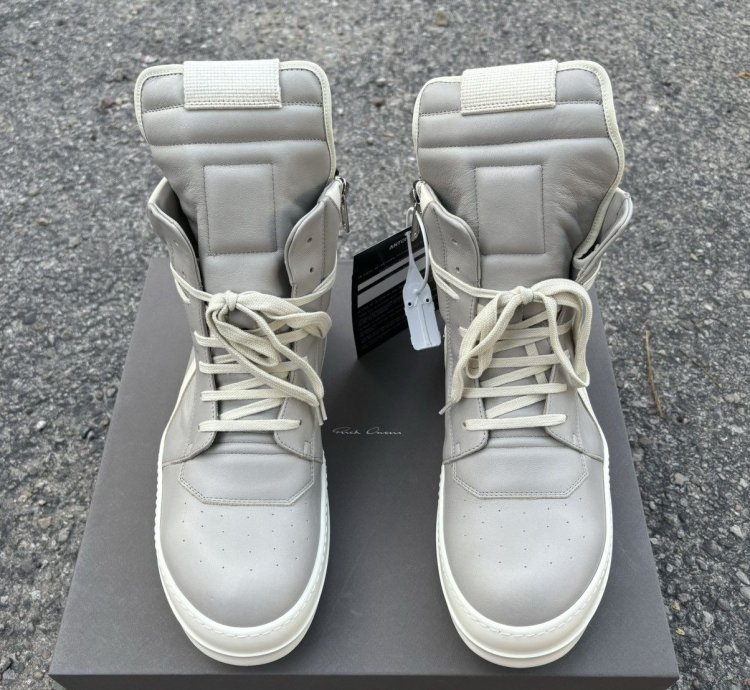 NWT Rick Owens Lido Geobasket Grey - 43 5