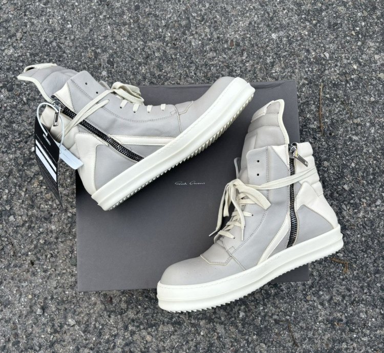 NWT Rick Owens Lido Geobasket Grey - 43 5