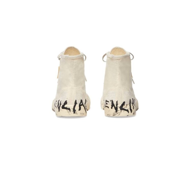 o1mt1gz0824 Paris High Top Graffiti Sneaker in Cream