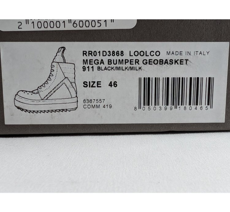 o1rshd1 Mega Bumper Geobasket Sneakers in Black Milk