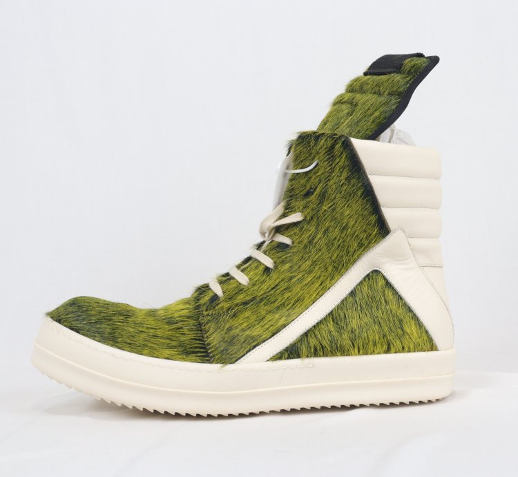 o1rshd11223 Men Green Geo-basket High Top Sneakers