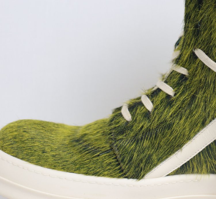 o1rshd11223 Men Green Geo-basket High Top Sneakers