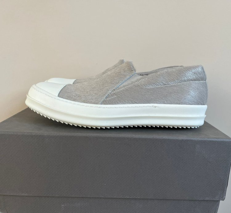 Pony Hair Boat Low Top Sneaker in Natural