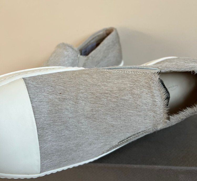 Pony Hair Boat Low Top Sneaker in Natural