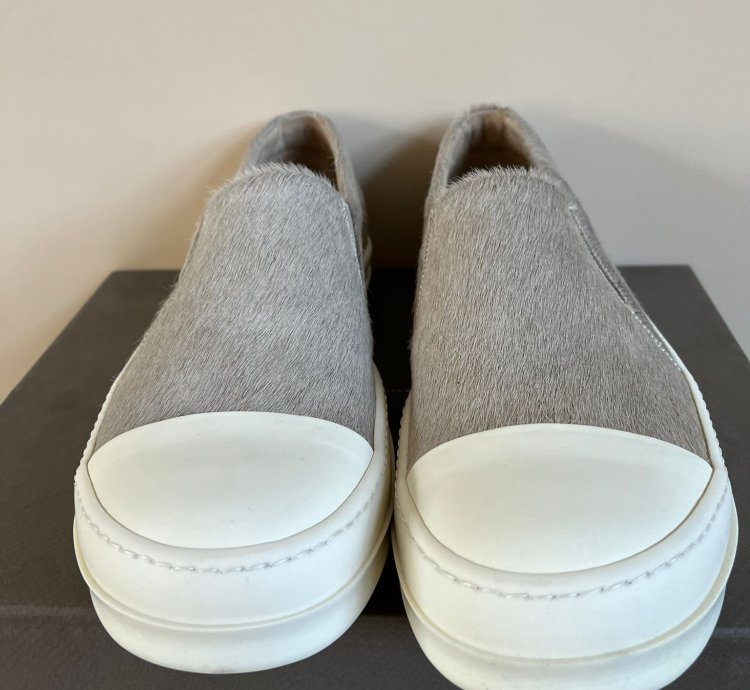 Pony Hair Boat Low Top Sneaker in Natural