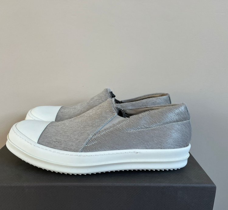 Pony Hair Boat Low Top Sneaker in Natural
