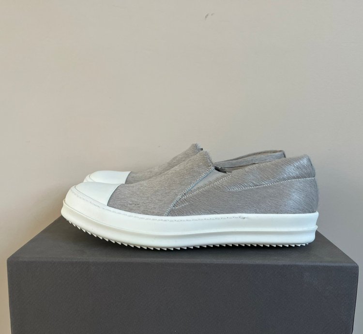 Pony Hair Boat Low Top Sneaker in Natural