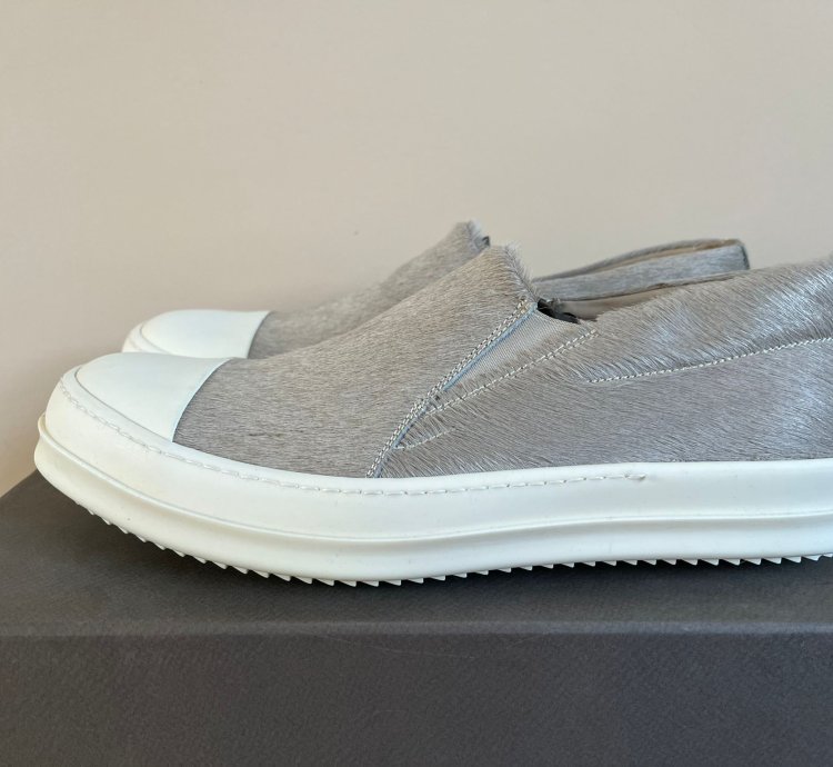 Pony Hair Boat Low Top Sneaker in Natural