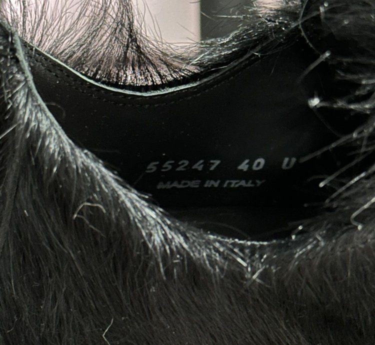 PONY HAIR FUR RAMONES SS24 LIDO BLACK CALF FURRY LOW SNEAKS