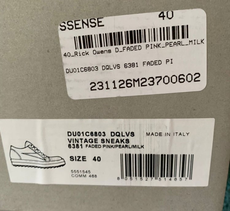 RARE RICK OWENS DRKSHDW Pink Vans SZ 40