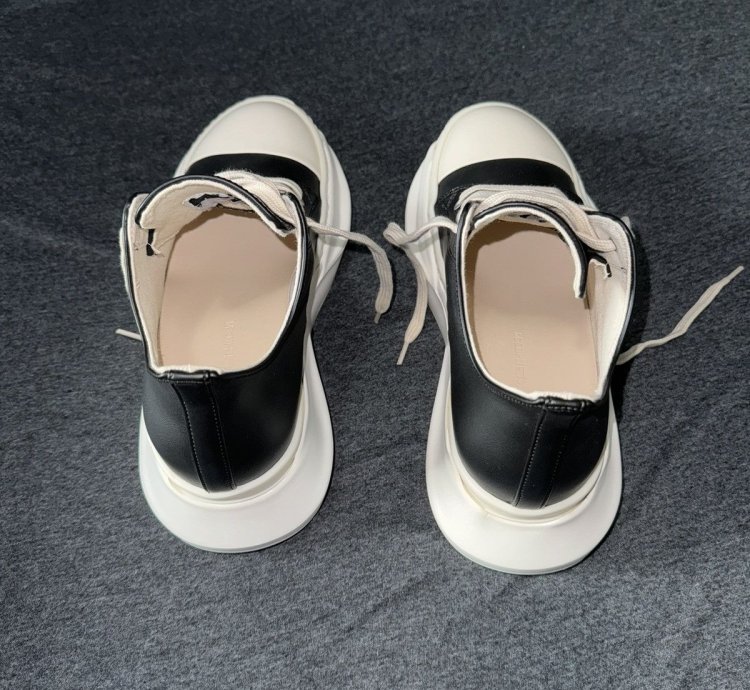 Rick Owen DRKSHDW Strobe Leather Abstract Low Black Milk