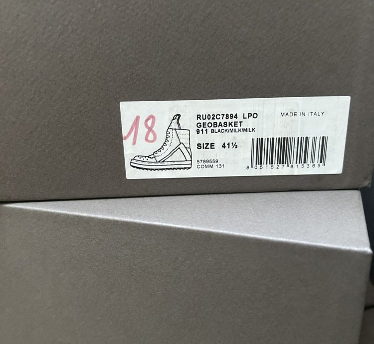 Rick Owen geobasket shoes RU02C7894 LPO