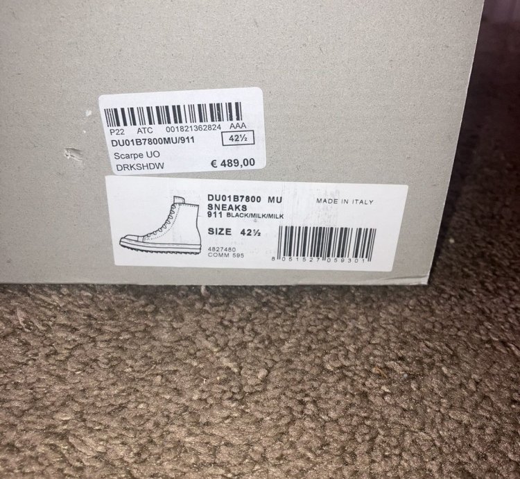 Rick Owen Hi Top