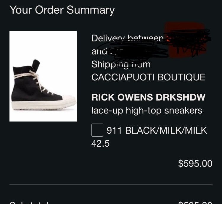 Rick Owen Hi Top