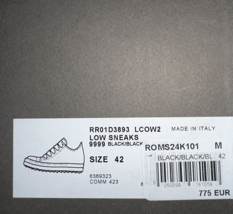Rick Owen Lido Strobe Leather Sneaker Jumbo