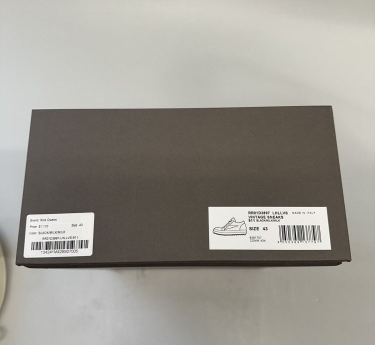 Rick Owen Mainline Vintage Low Top Pony Hair Sneaker