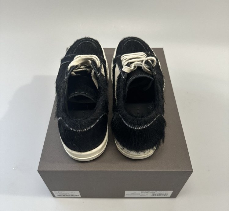 Rick Owen Mainline Vintage Low Top Pony Hair Sneaker