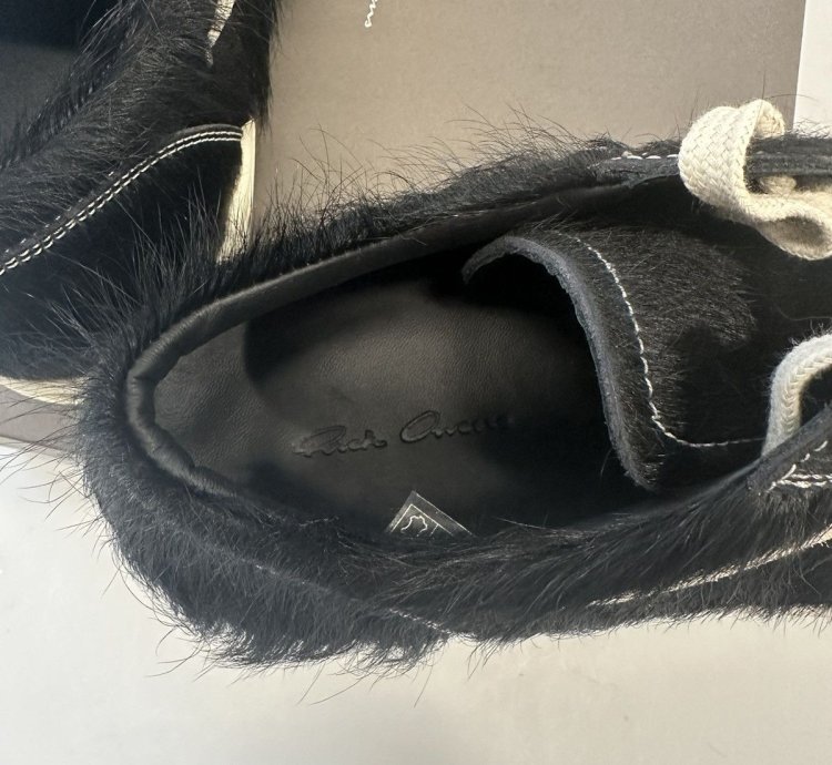 Rick Owen Mainline Vintage Low Top Pony Hair Sneaker
