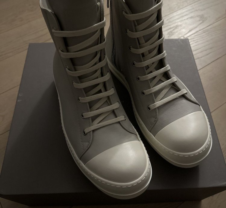 Rick Owen Pearl Milk HI Sneaker