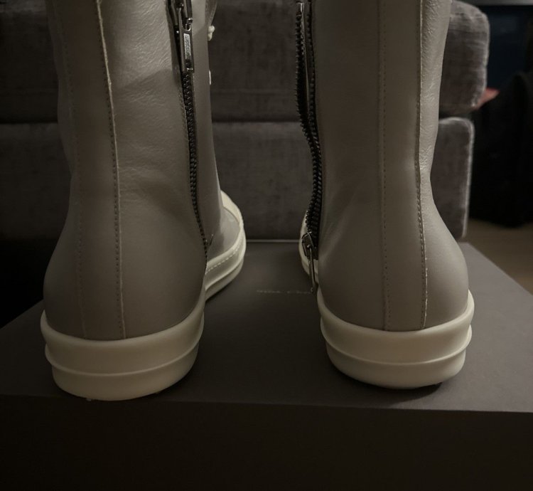 Rick Owen Pearl Milk HI Sneaker