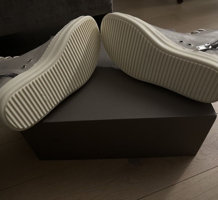 Rick Owen Pearl Milk HI Sneaker