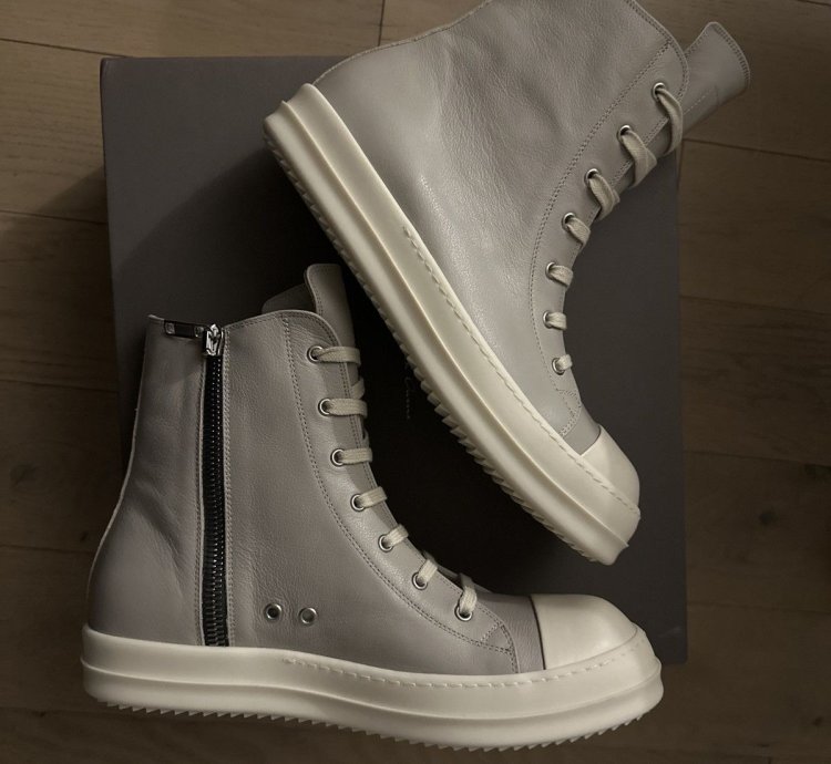 Rick Owen Pearl Milk HI Sneaker