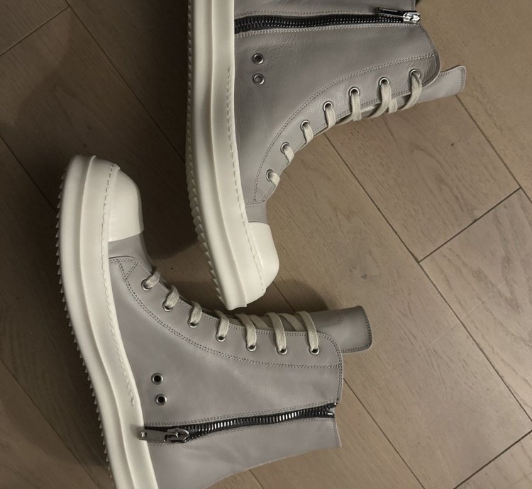 Rick Owen Pearl Milk HI Sneaker