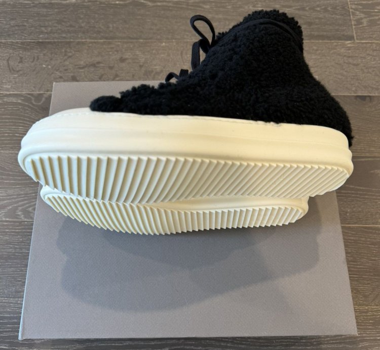 Rick Owen Shearling Sherpa Ramone high top sneakers