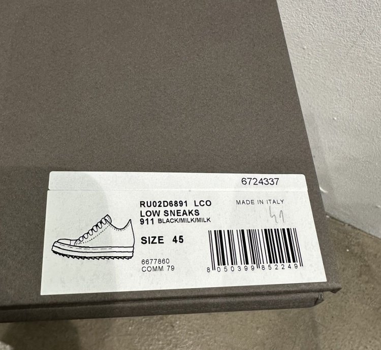 RICK OWENS - Low Sneaks Black Milk