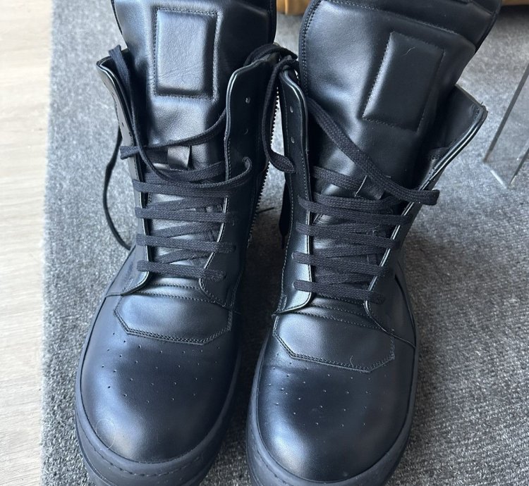 Rick Owens all black geo basket sz 43 nwb