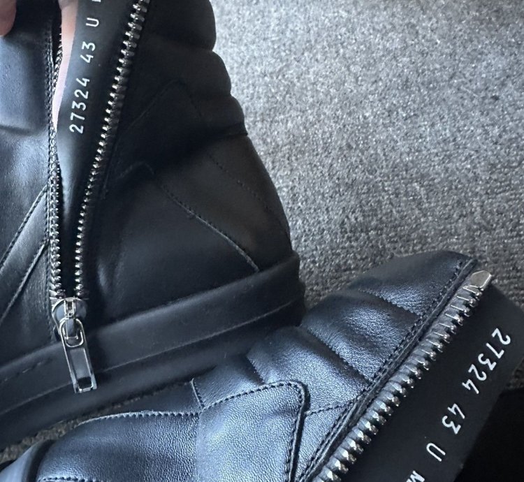 Rick Owens all black geo basket sz 43 nwb