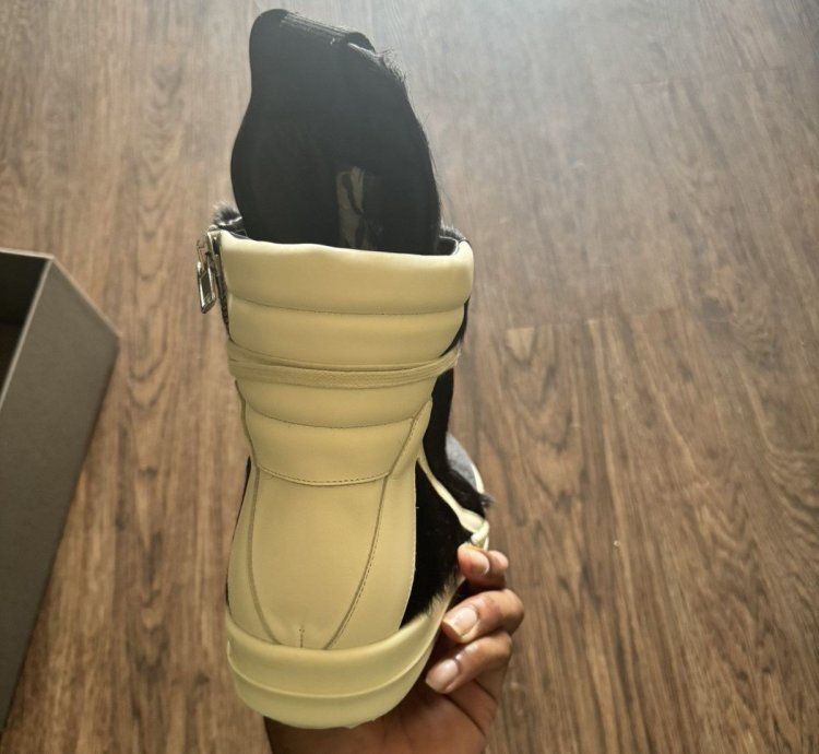 RICK OWENS Black Fur Sneakers
