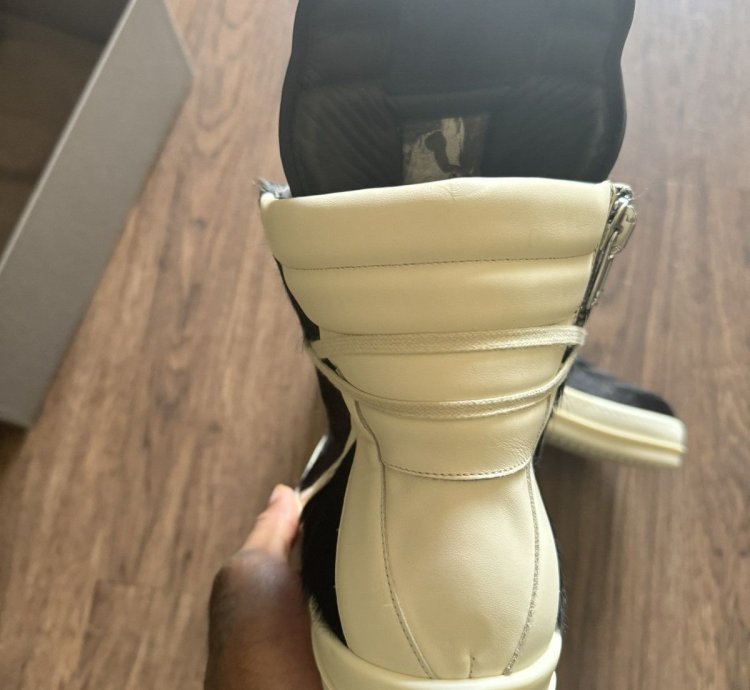 RICK OWENS Black Fur Sneakers