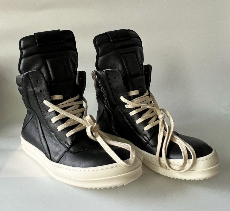 RICK OWENS BLACK GEOBASKET SNEAKER