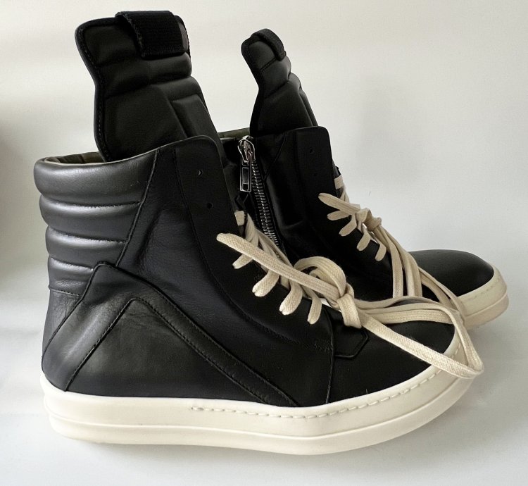 RICK OWENS BLACK GEOBASKET SNEAKER