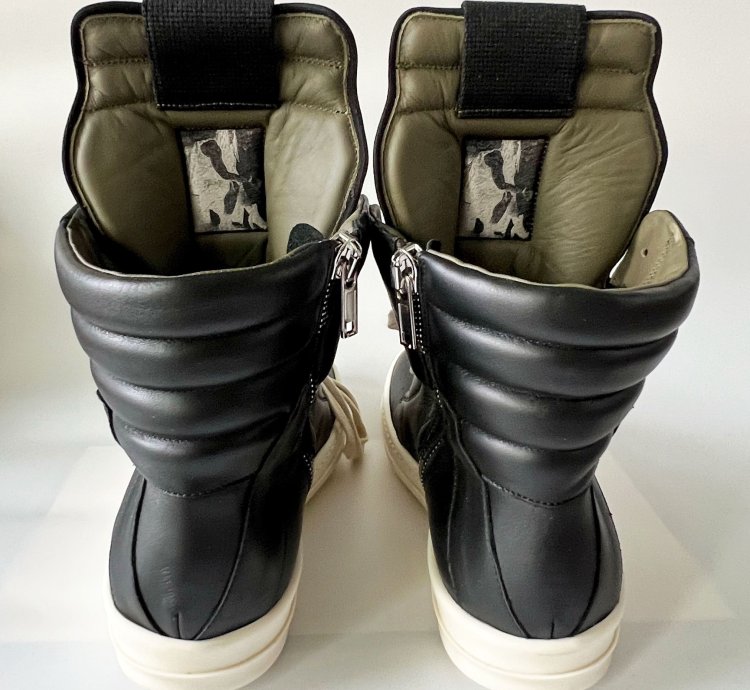 RICK OWENS BLACK GEOBASKET SNEAKER