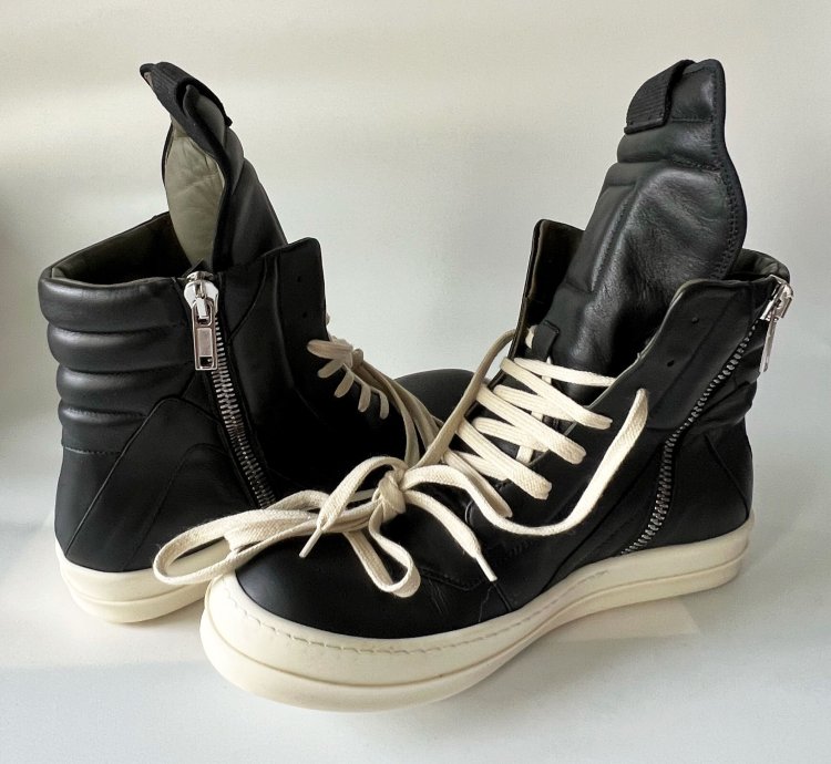 RICK OWENS BLACK GEOBASKET SNEAKER