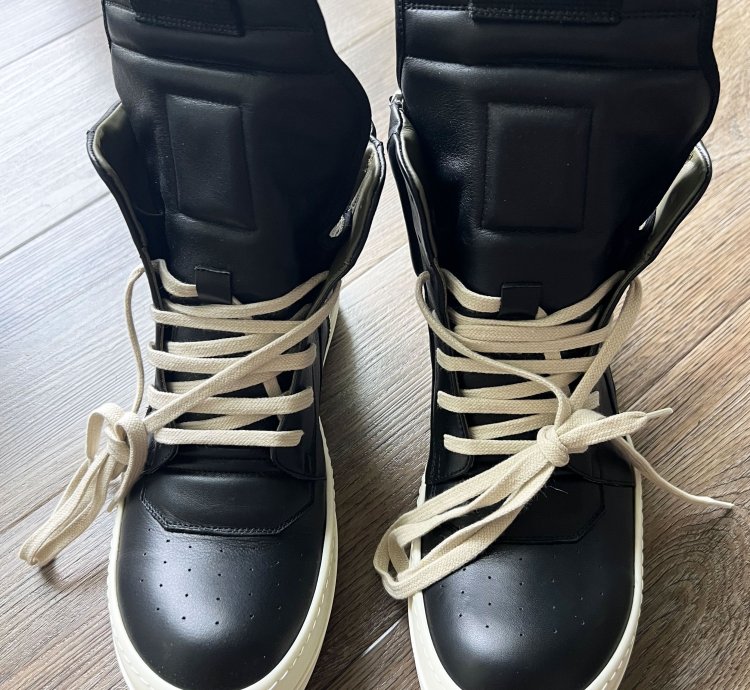 RICK OWENS BLACK GEOBASKET SNEAKER