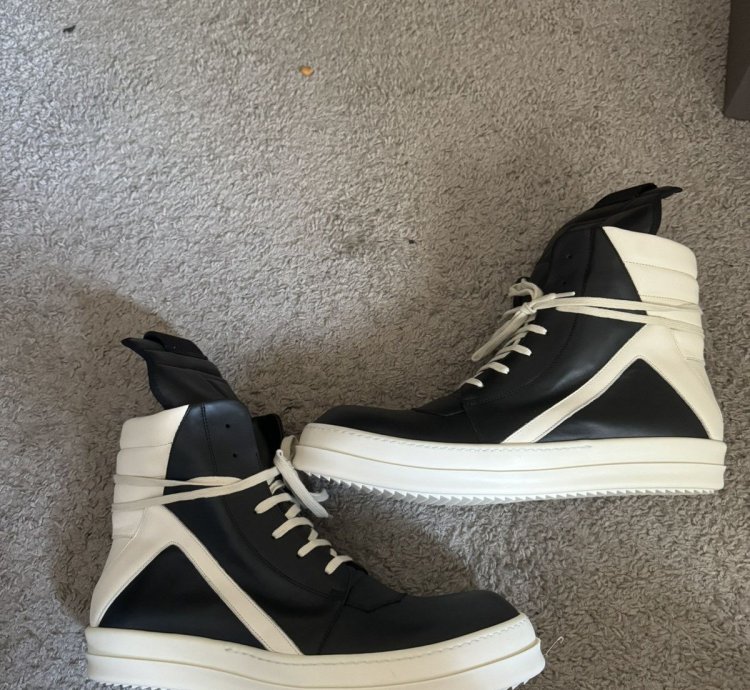 Rick Owens Black Geobasket Sneakers