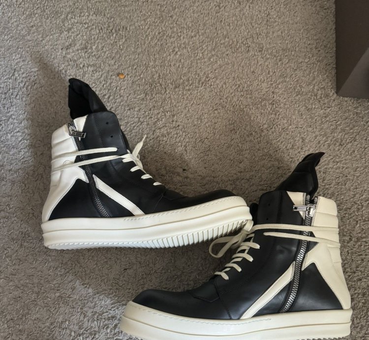Rick Owens Black Geobasket Sneakers