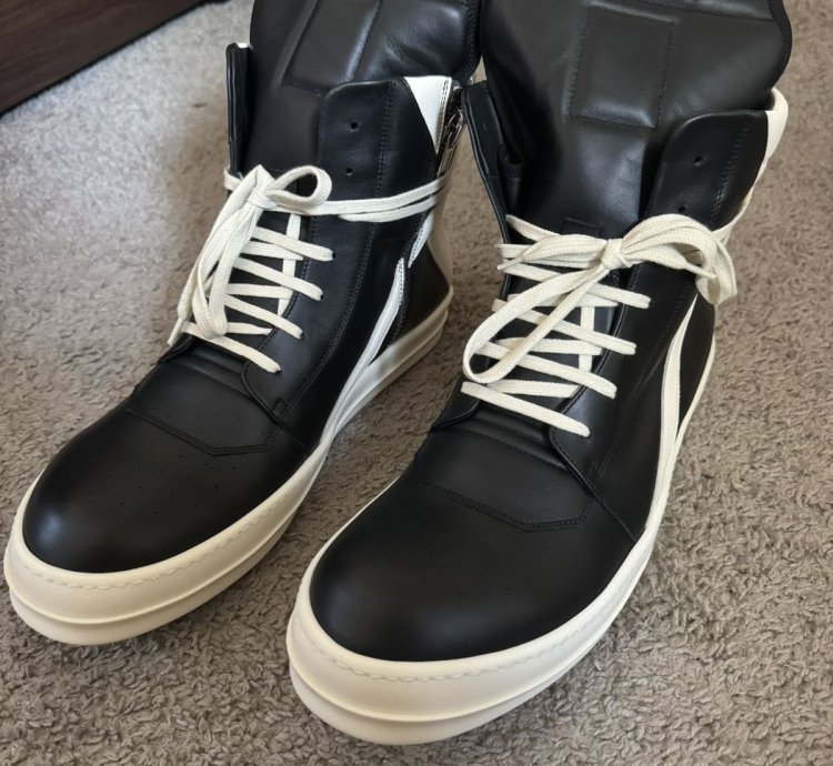 Rick Owens Black Geobasket Sneakers