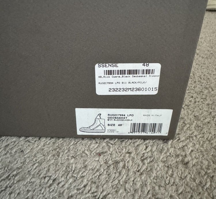 Rick Owens Black Geobasket Sneakers