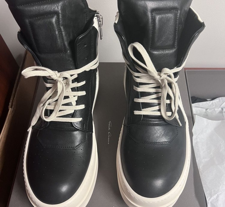 Rick Owens Black Mega Bumper Geobasket Sneakers